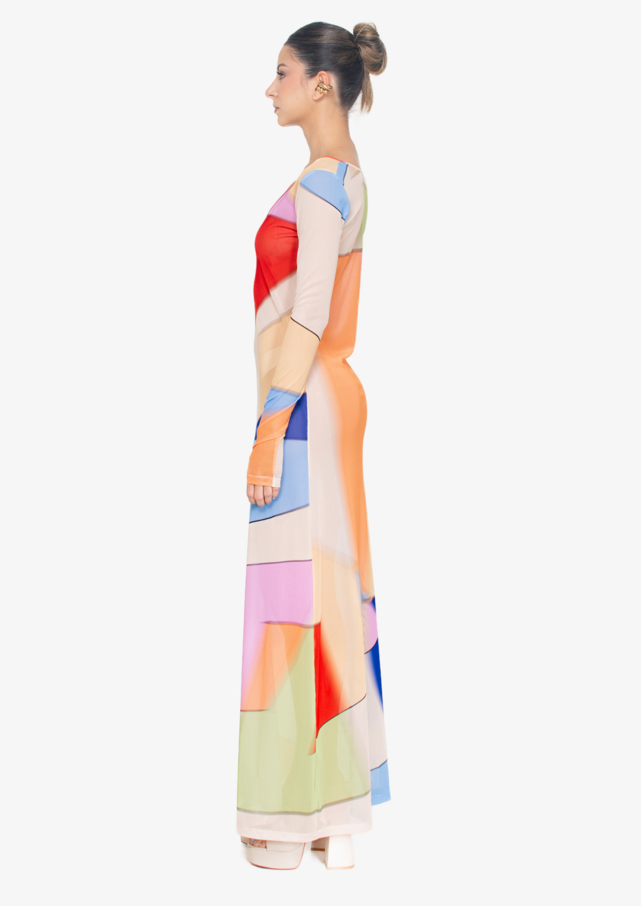 'Figuras' Reversible Mesh Maxi Dress (Colors)