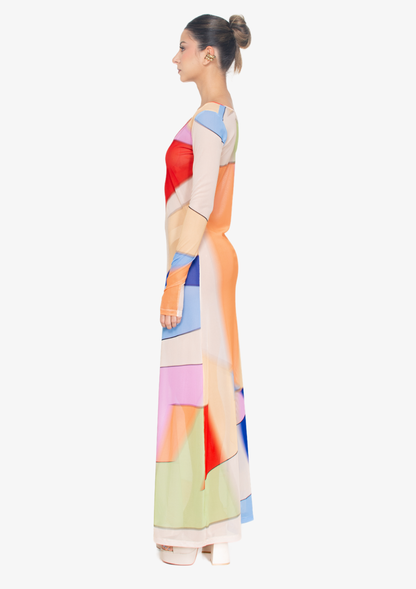 'Figuras' Reversible Mesh Maxi Dress (Colors)