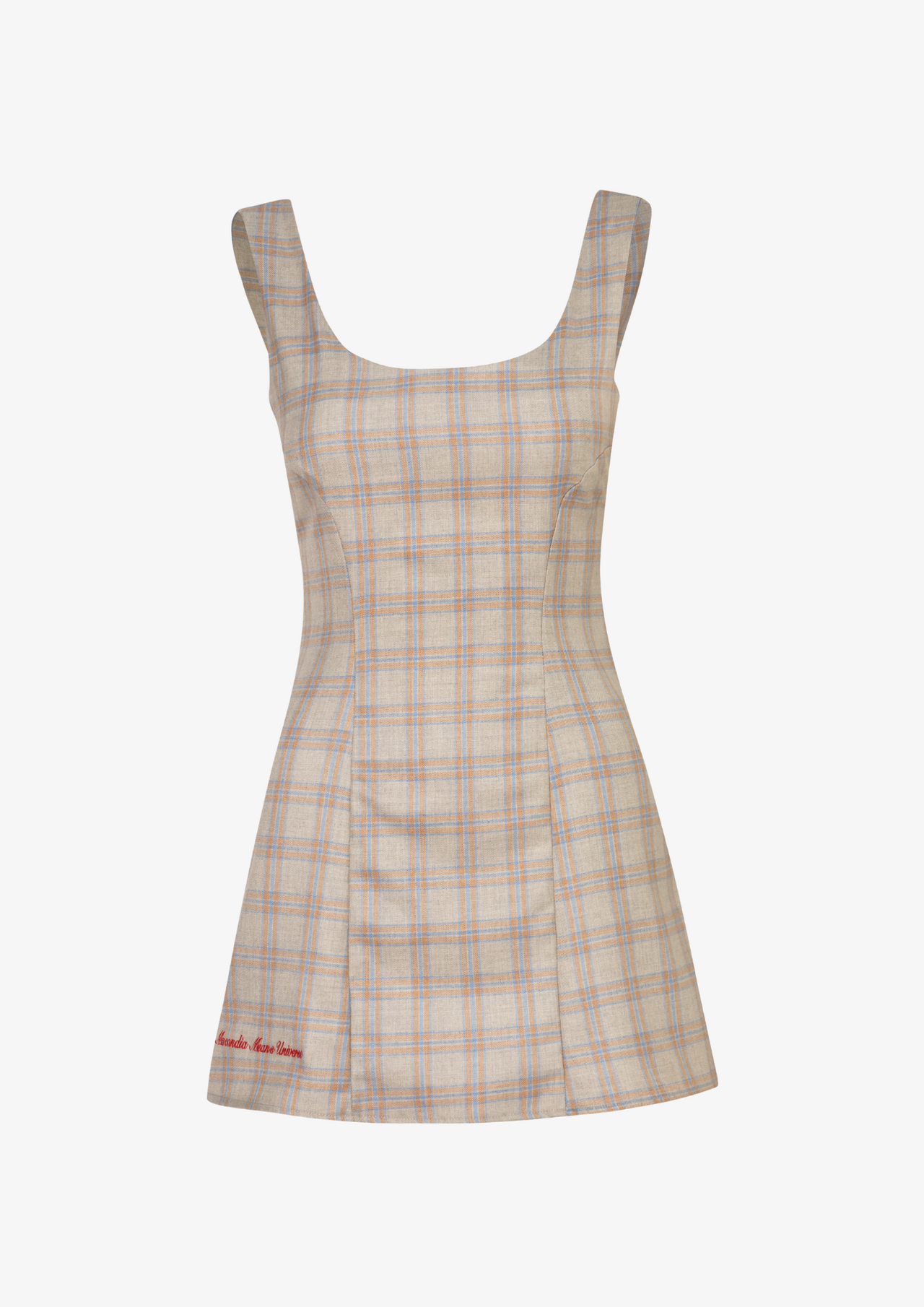 Premium Checkered Pattern Mini Dress