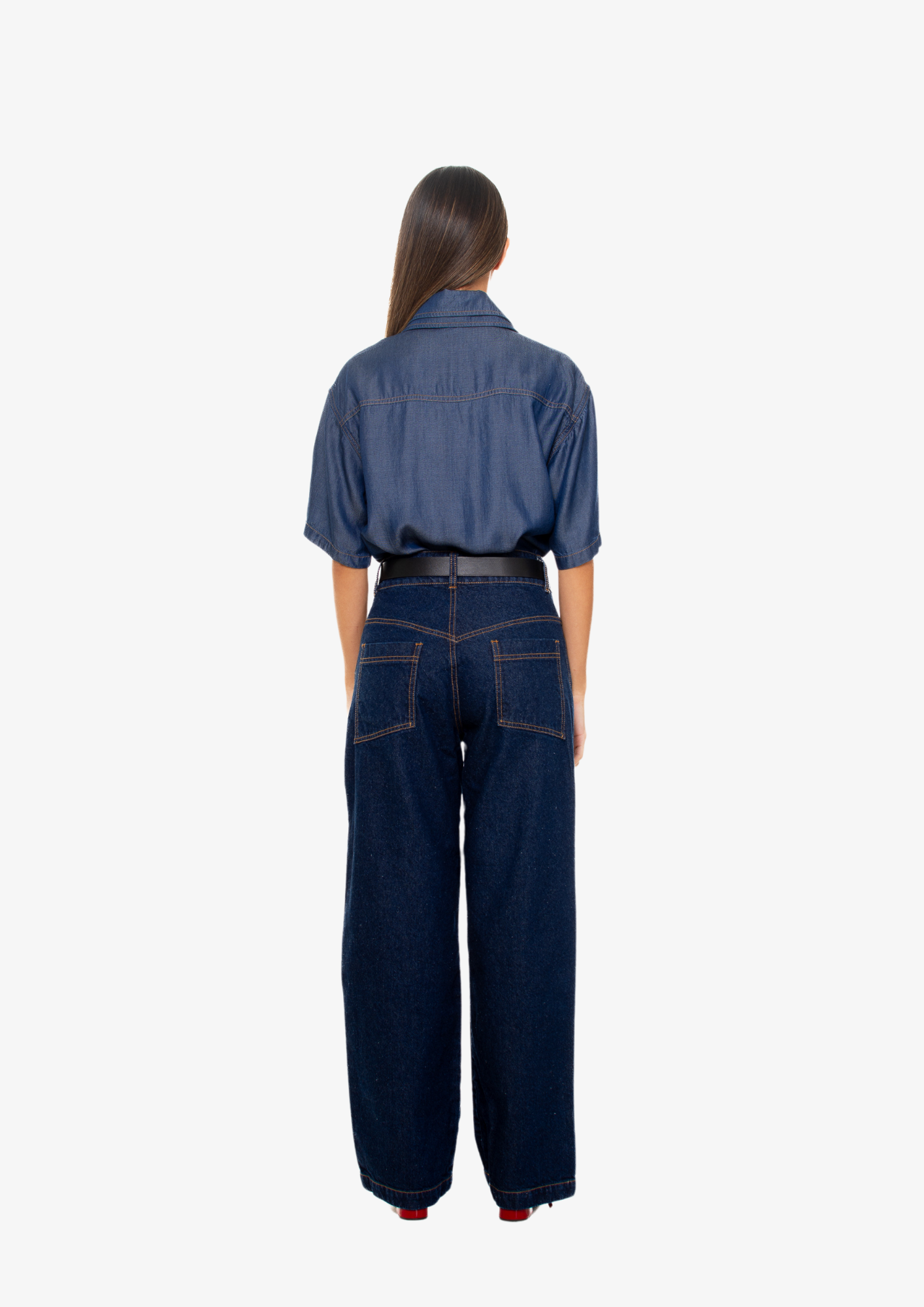 New Cargo Dark-Wash Denim Pants