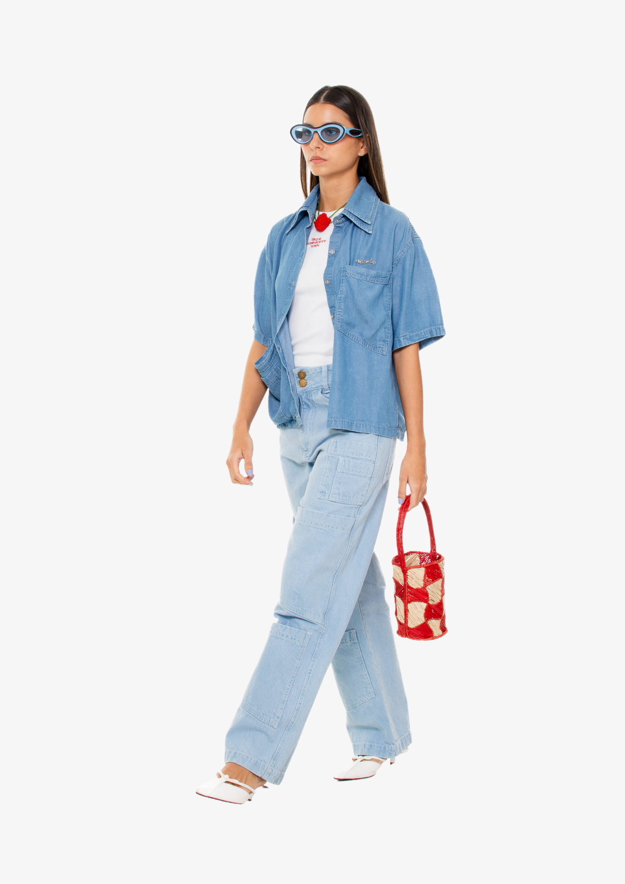New Cargo Light-Wash Denim Pants