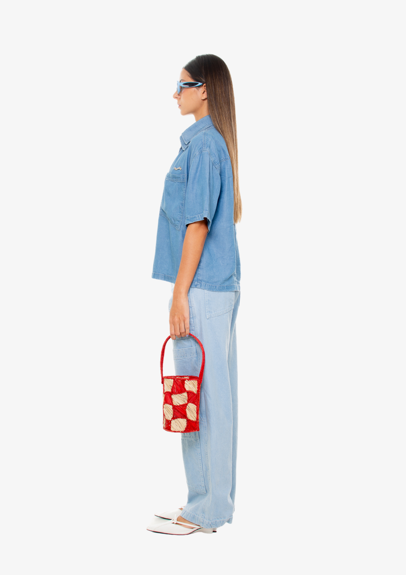New Cargo Light-Wash Denim Pants