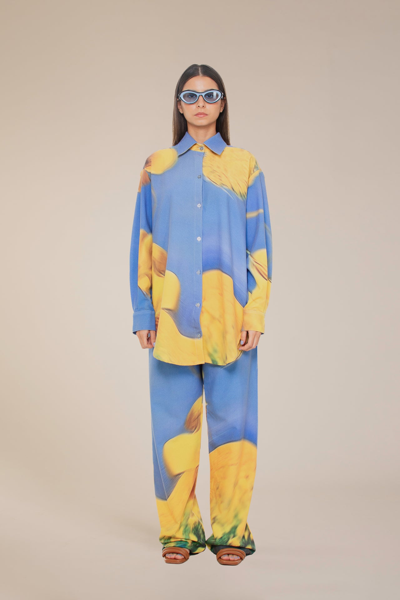 'Yellow Flowers' Straight-Leg Pants