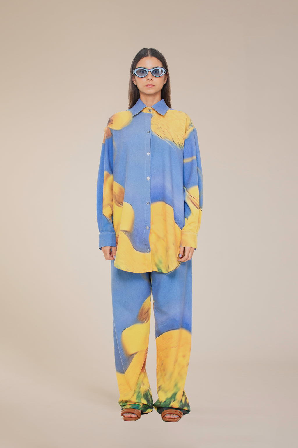 'Yellow Flowers' Dress-Shirt And Belt