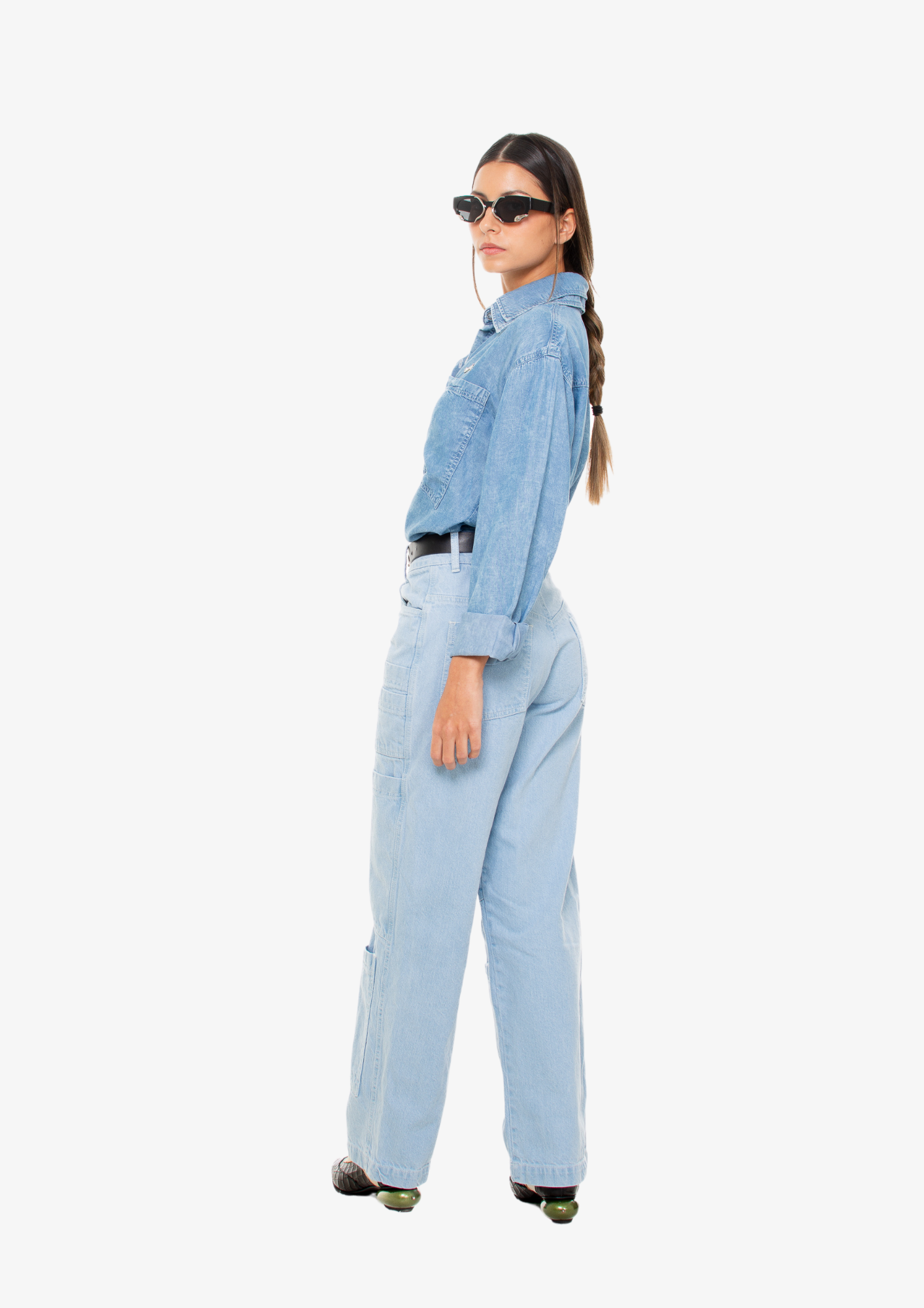 New Cargo Light-Wash Denim Pants