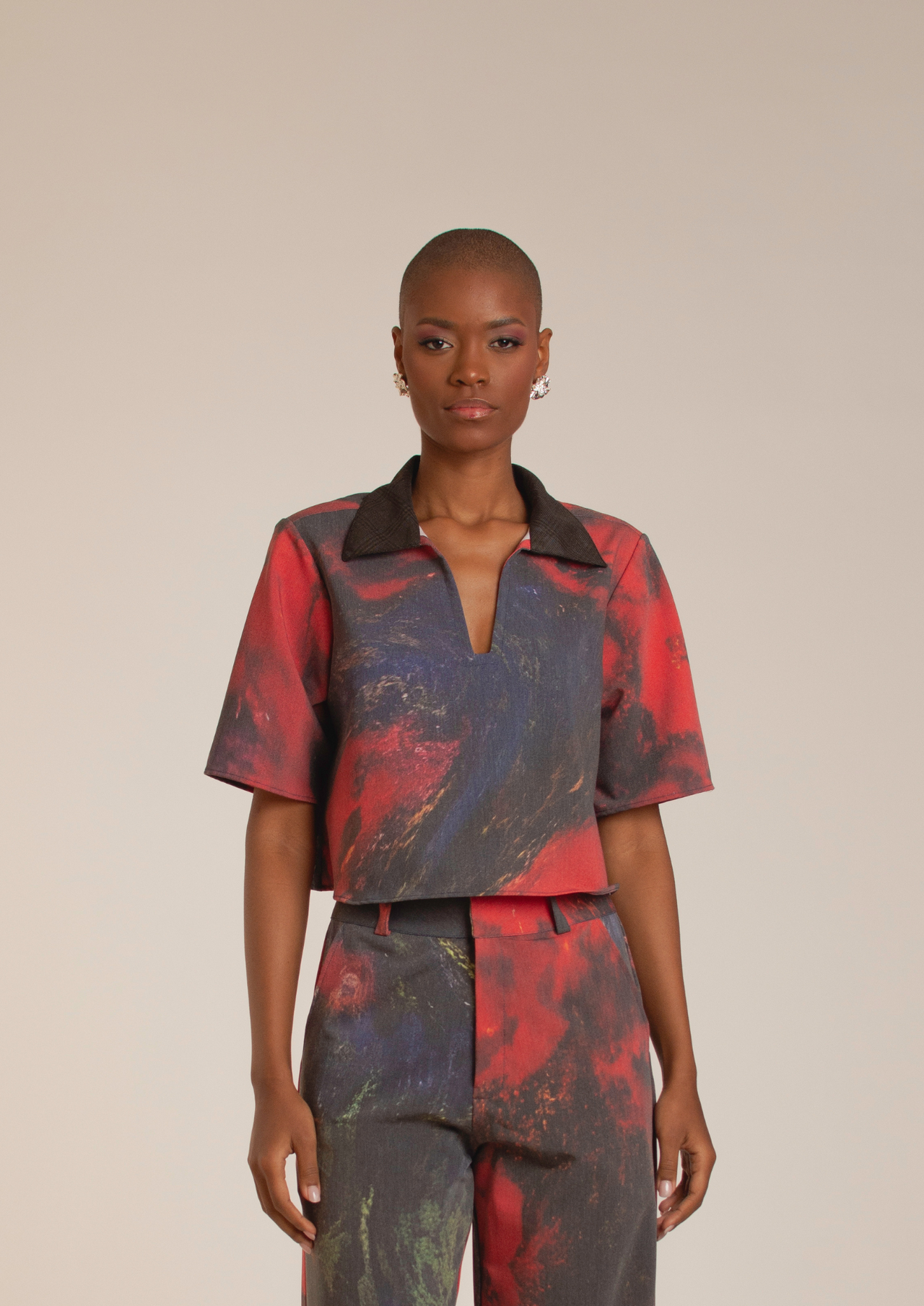 “Red Roses” V-Neck Shirt