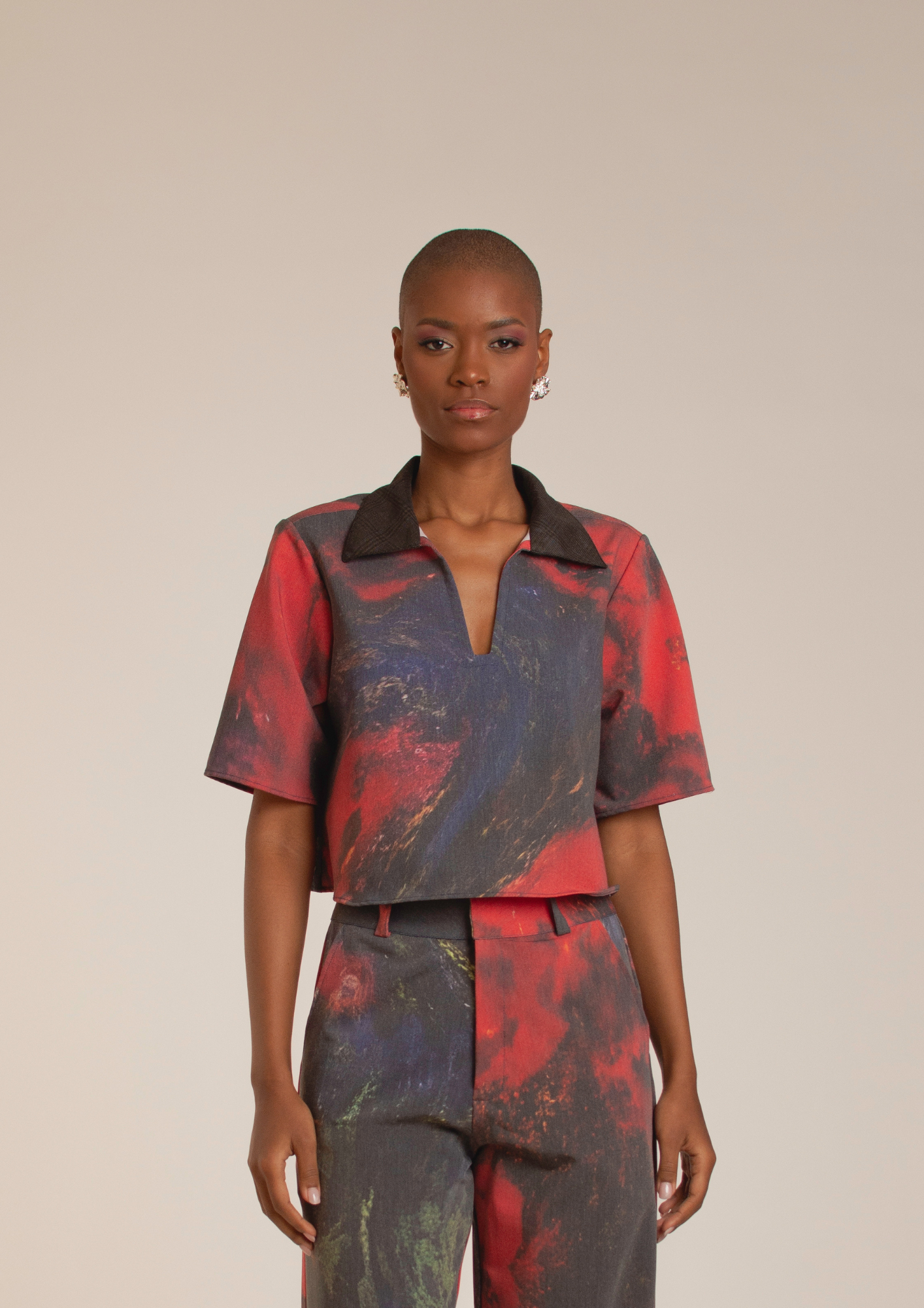 “Red Roses” V-Neck Shirt