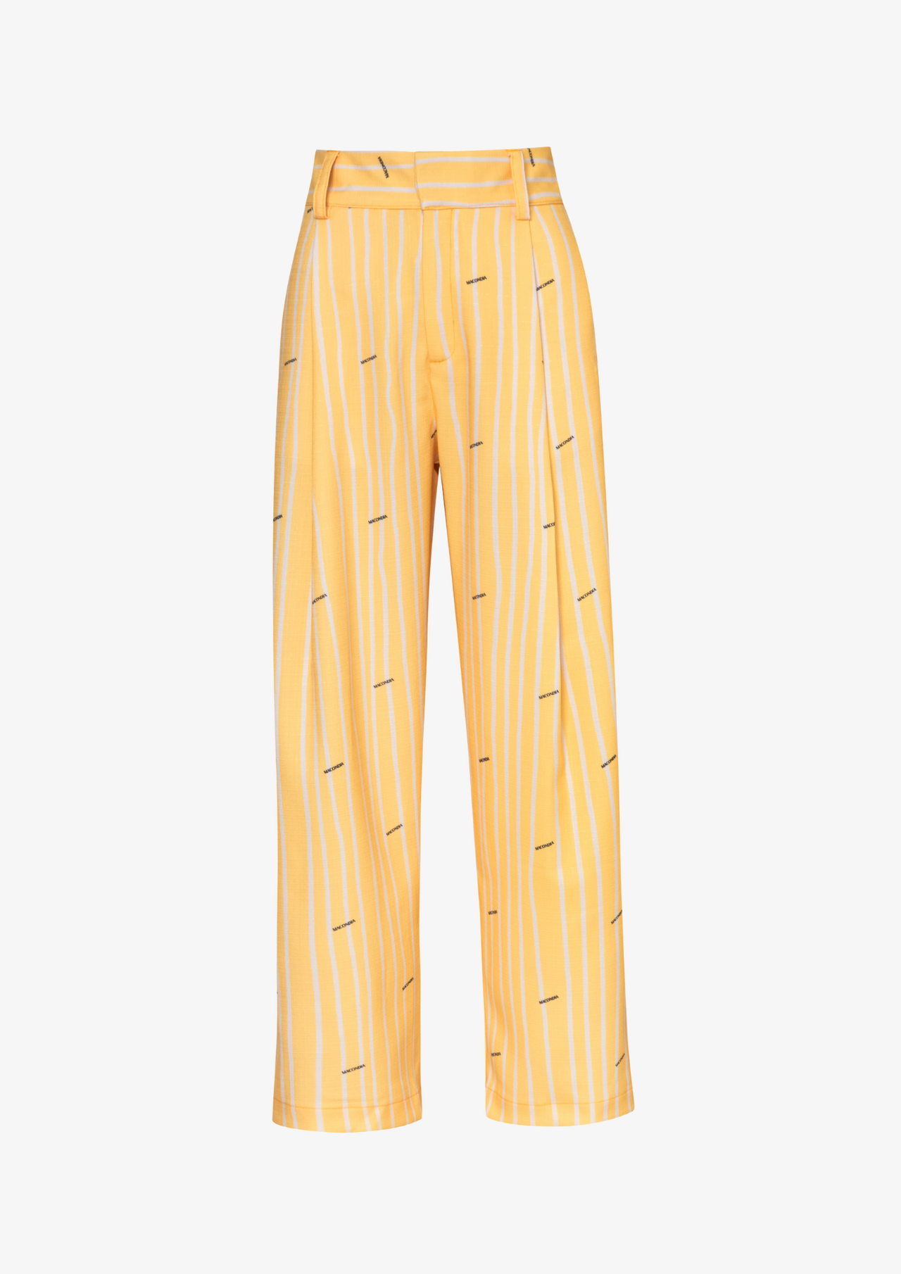 Yellow Stripes Pleated Pants
