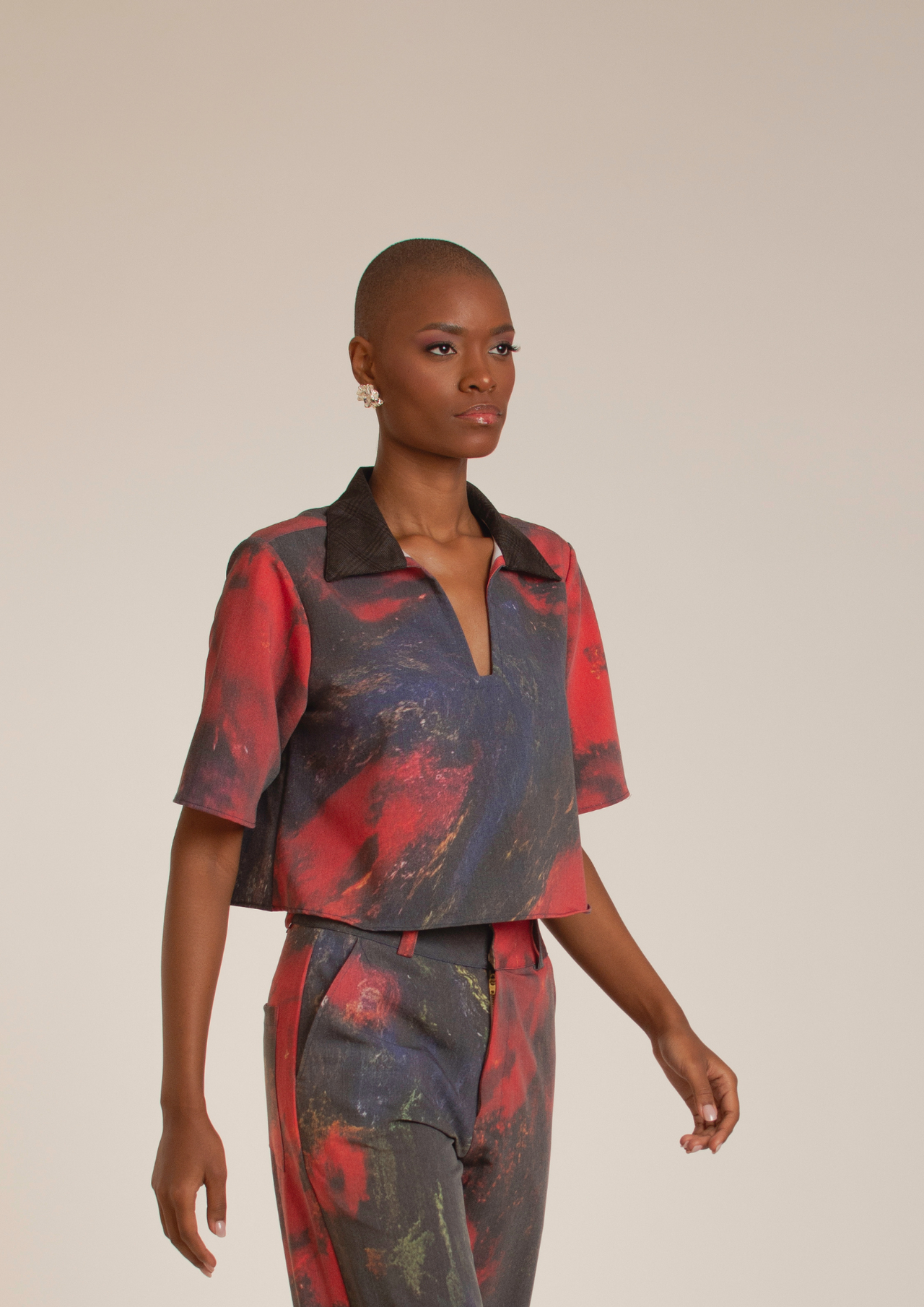 “Red Roses” V-Neck Shirt