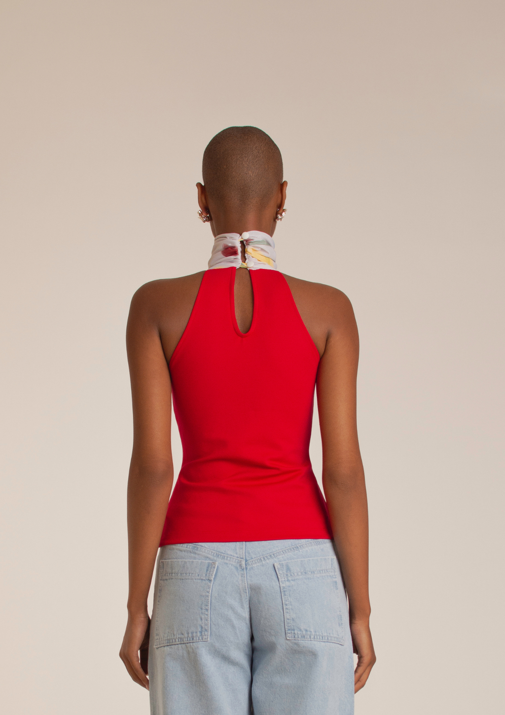 “NRNF” Red Turtleneck Top