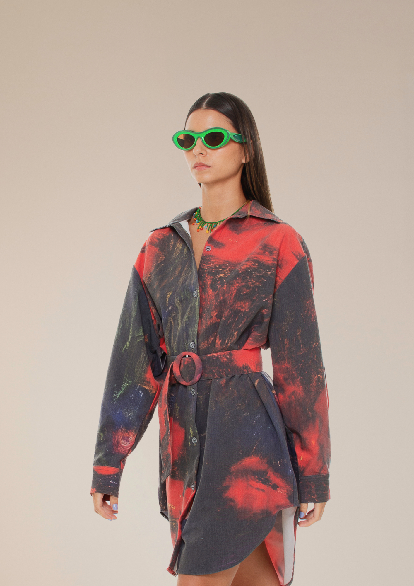 'Red Roses' Dress-Shirt And Belt
