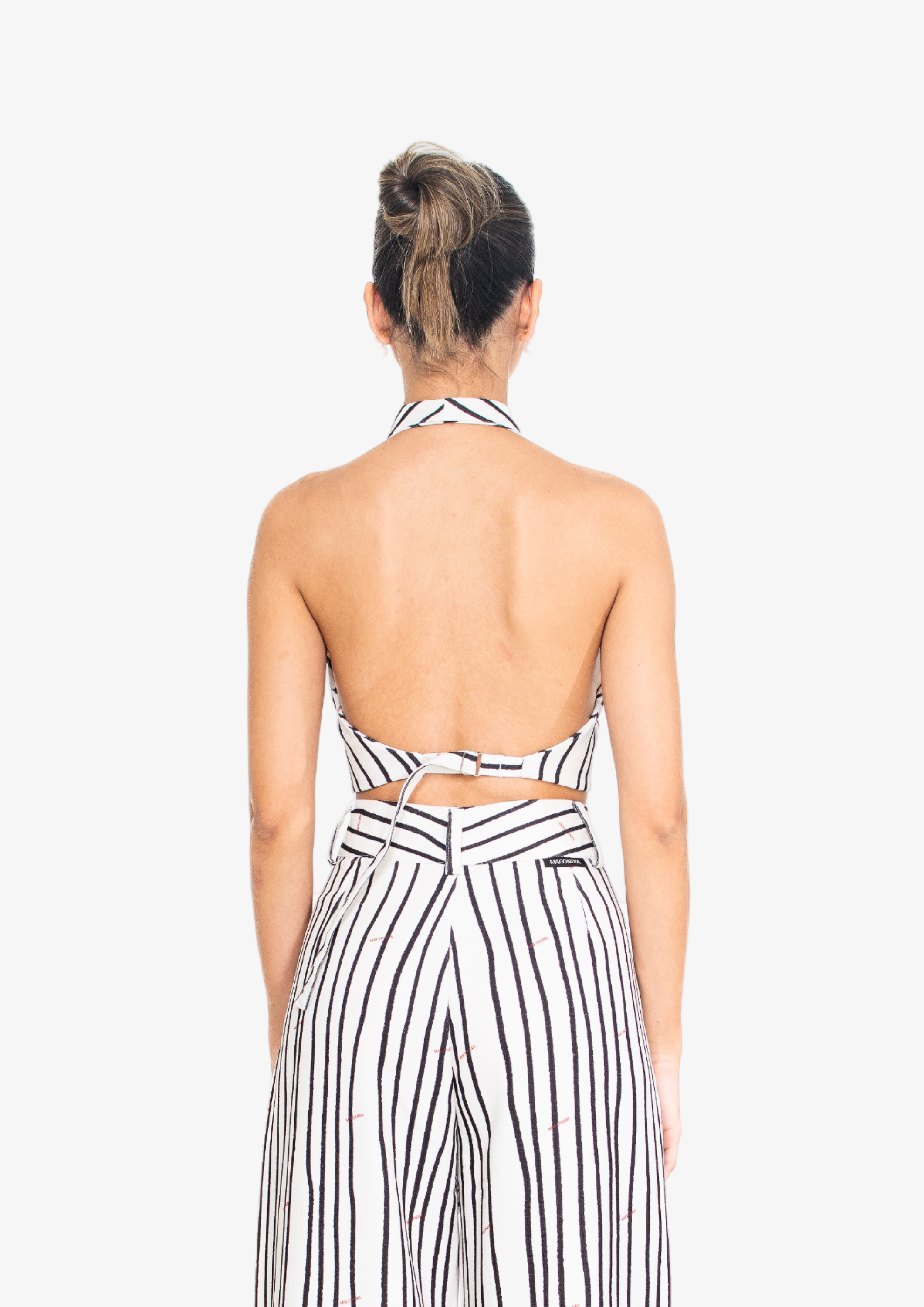 White Stripes Halter Top