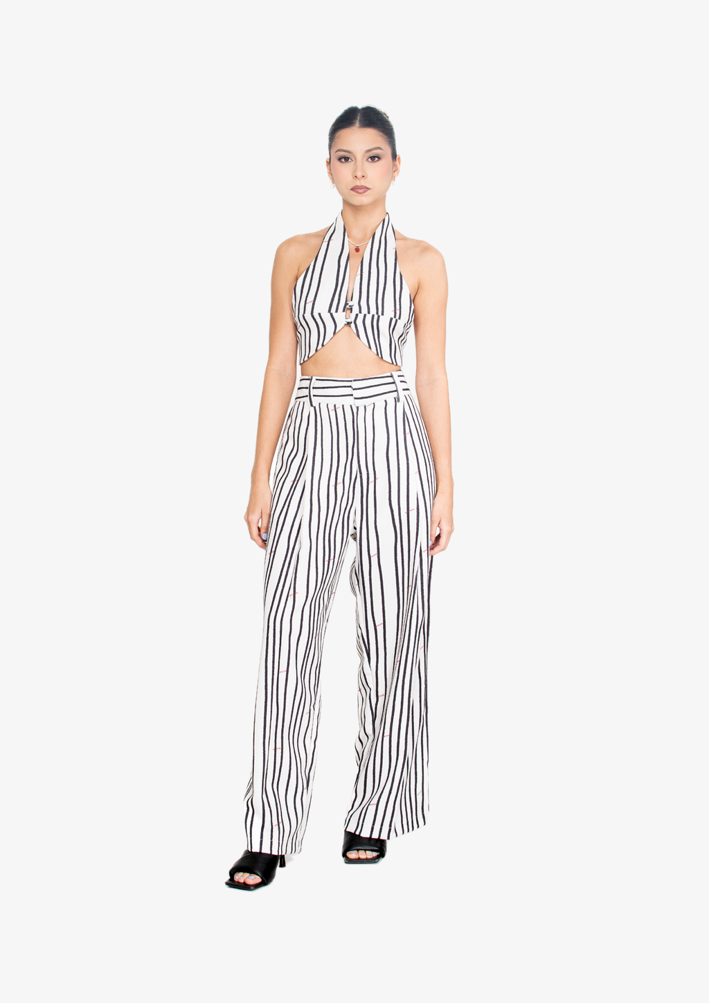 White Stripes Halter Top