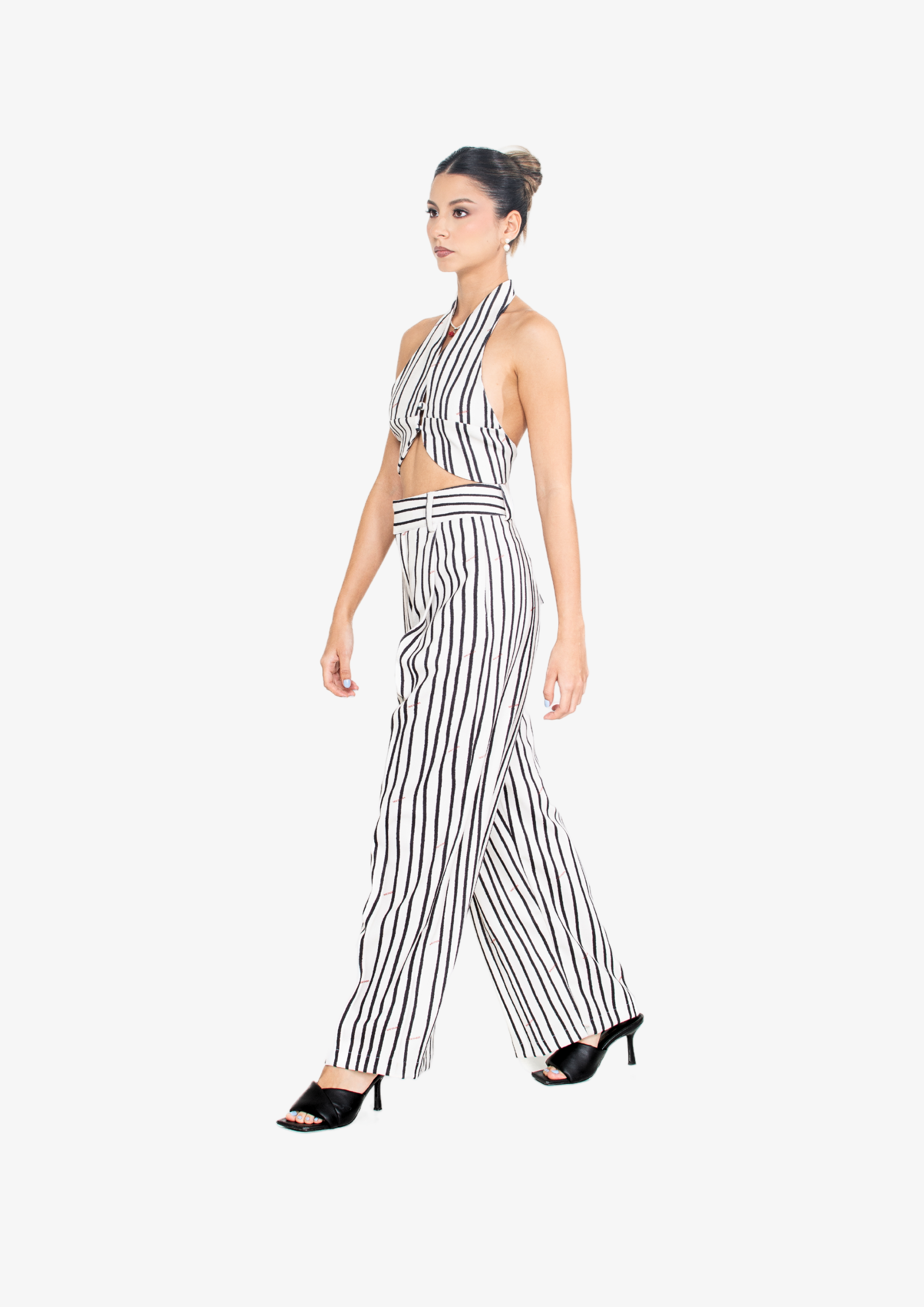 White Stripes Halter Top
