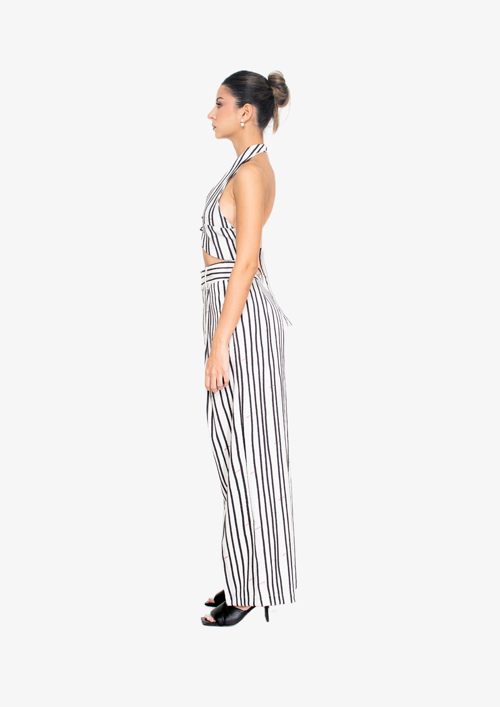 White Stripes Halter Top