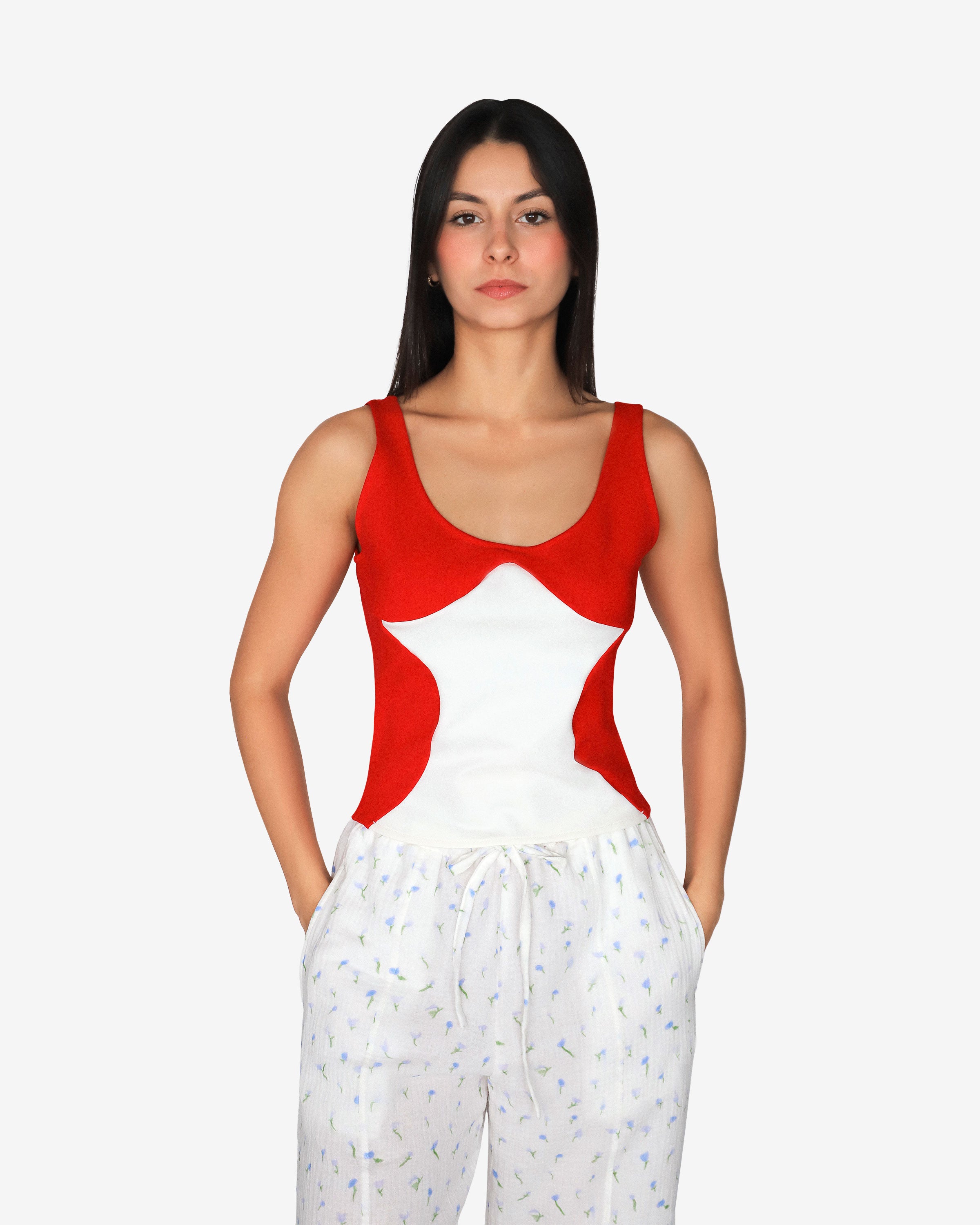 Contraste Top - Red/White