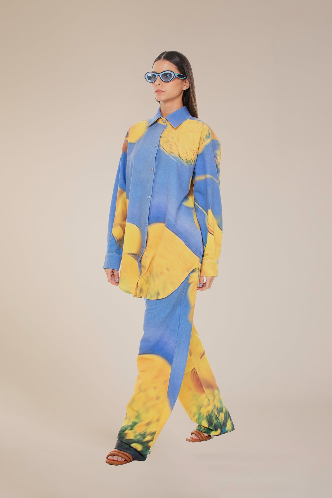 'Yellow Flowers' Straight-Leg Pants