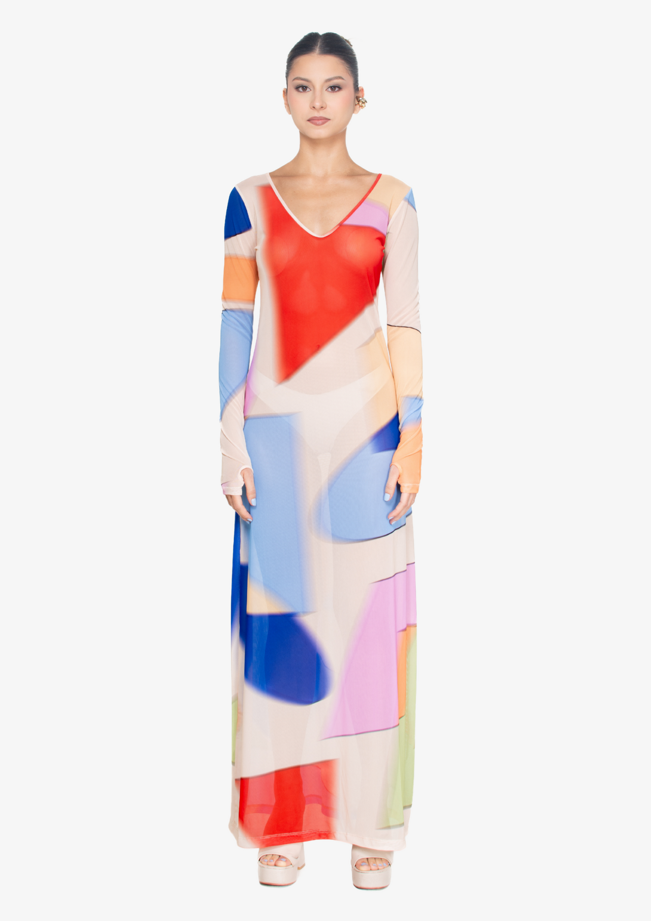 'Figuras' Reversible Mesh Maxi Dress (Colors)
