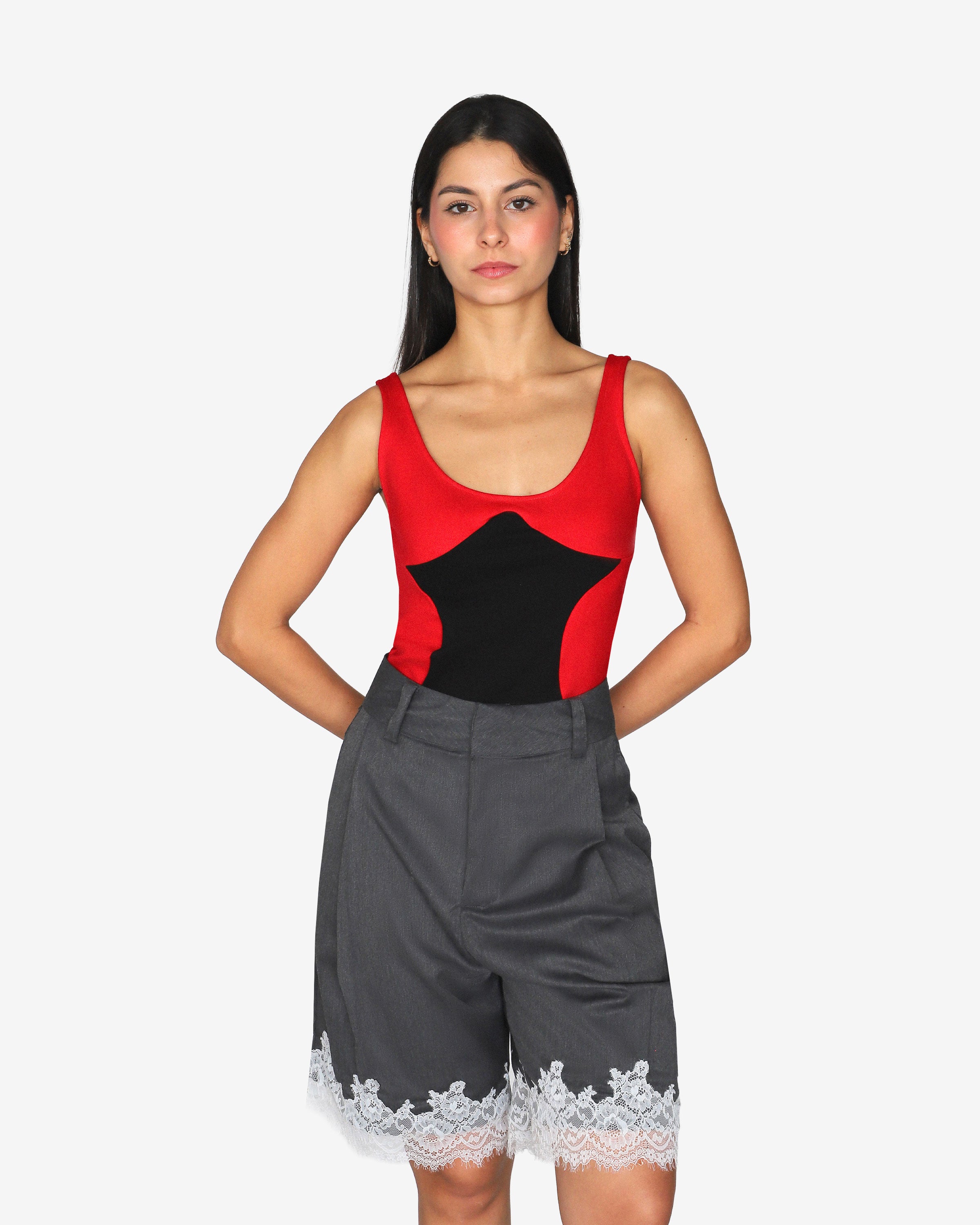 Contraste Top - Red/Black