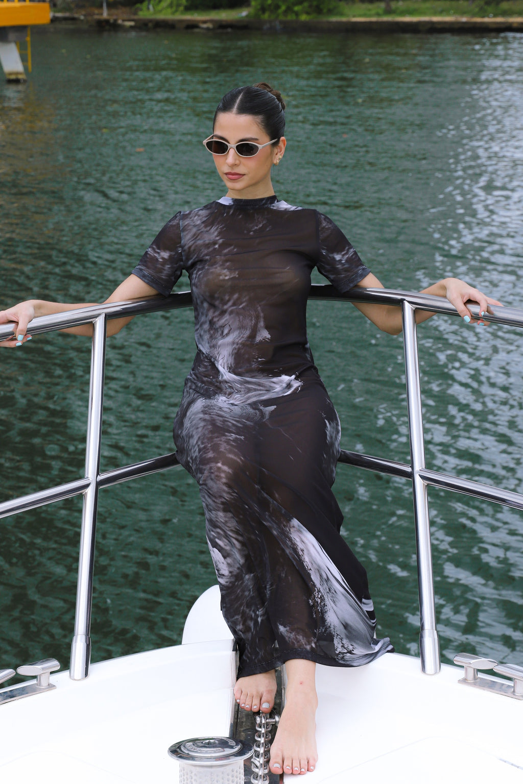 Mesh Dress - Everybody's Town (B&W)