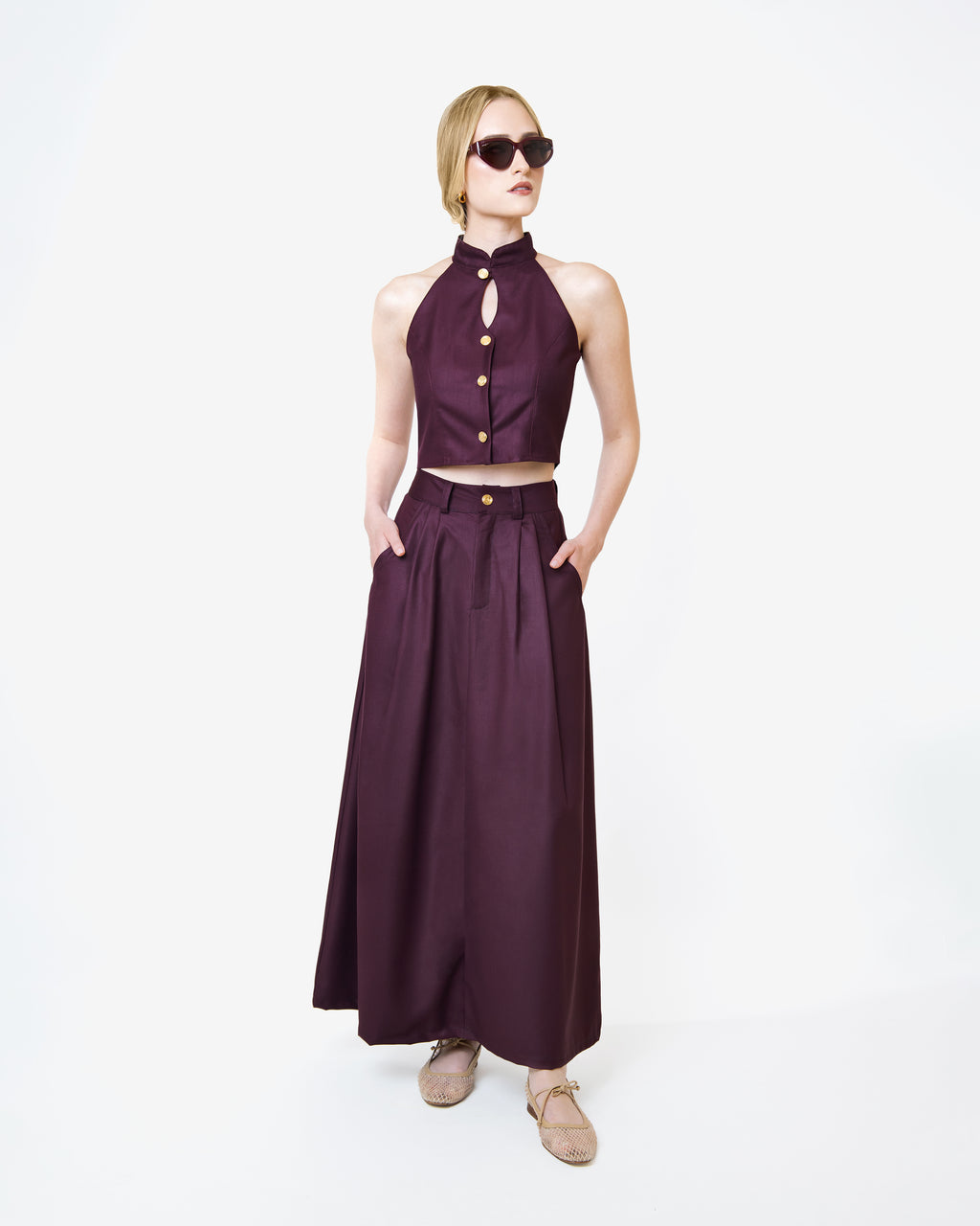 Burgundy Agenda Skirt