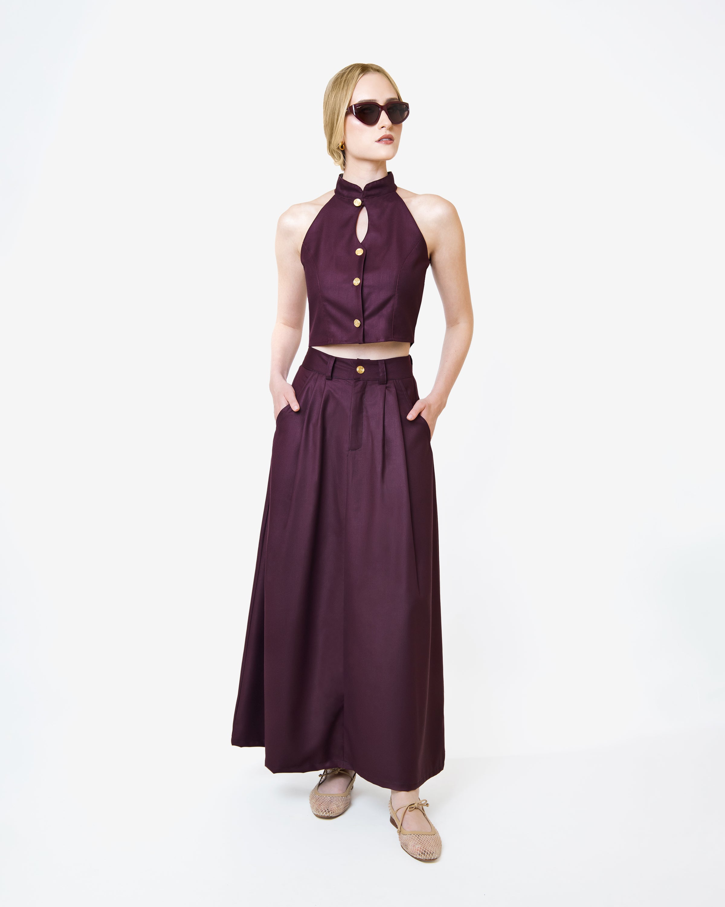 Burgundy Agenda Skirt