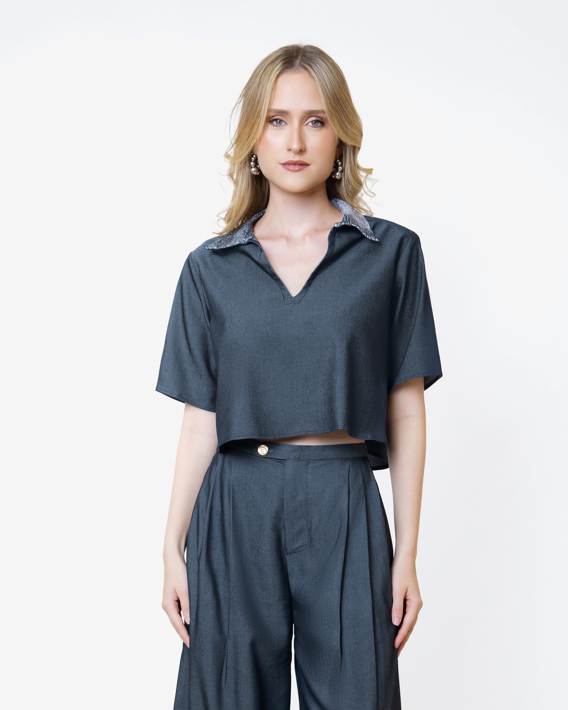 Dark Gray Twist Top