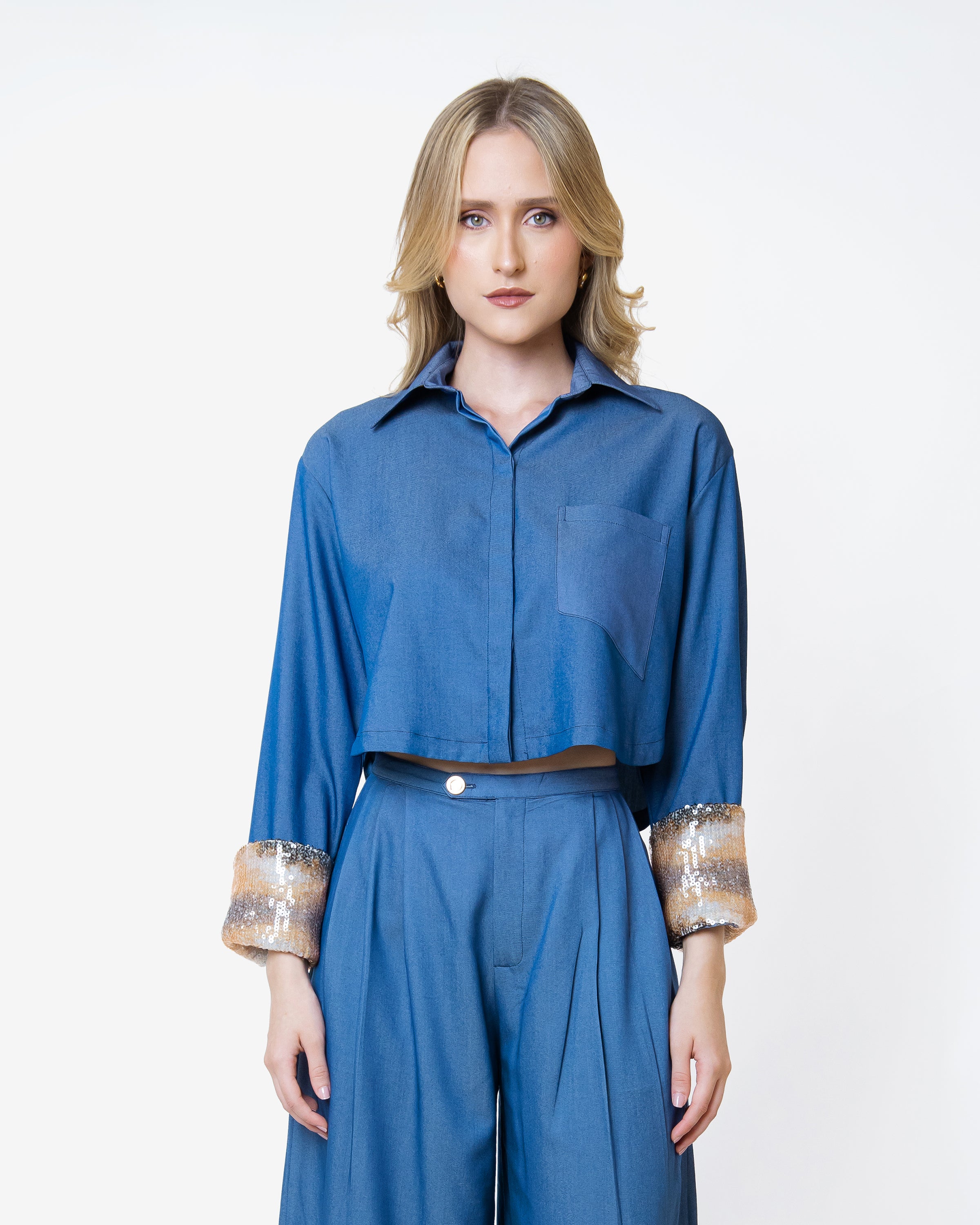 Blue Twist Shirt