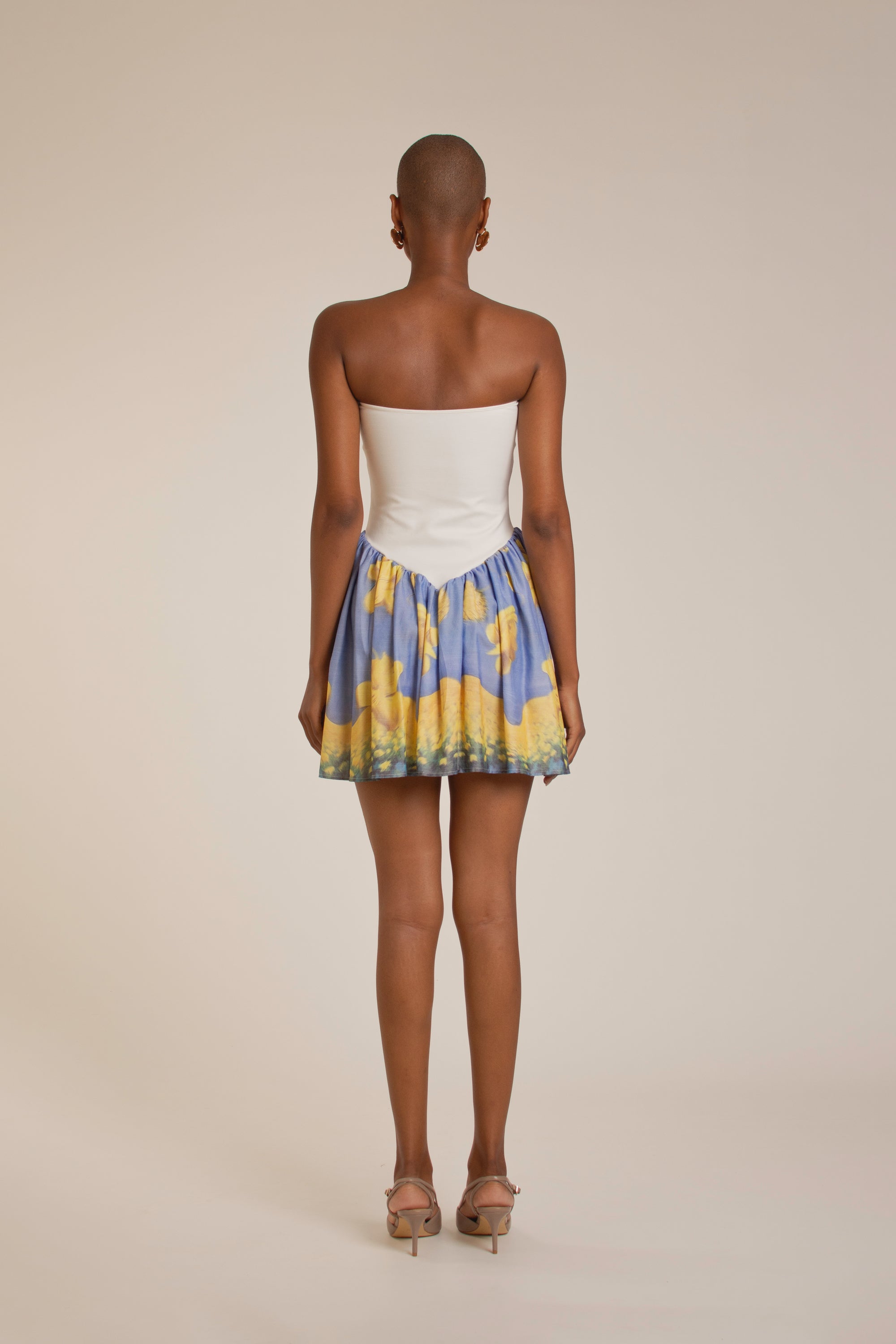 “Yellow Flowers” Tube Top Mini Dress