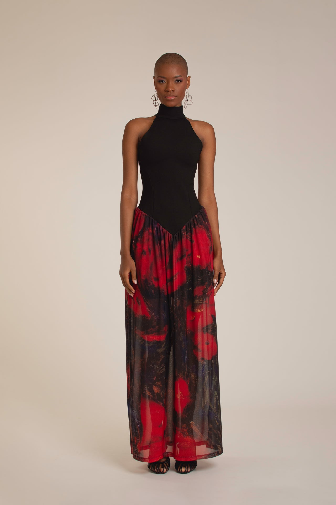 “Red Roses” Halter Sundress