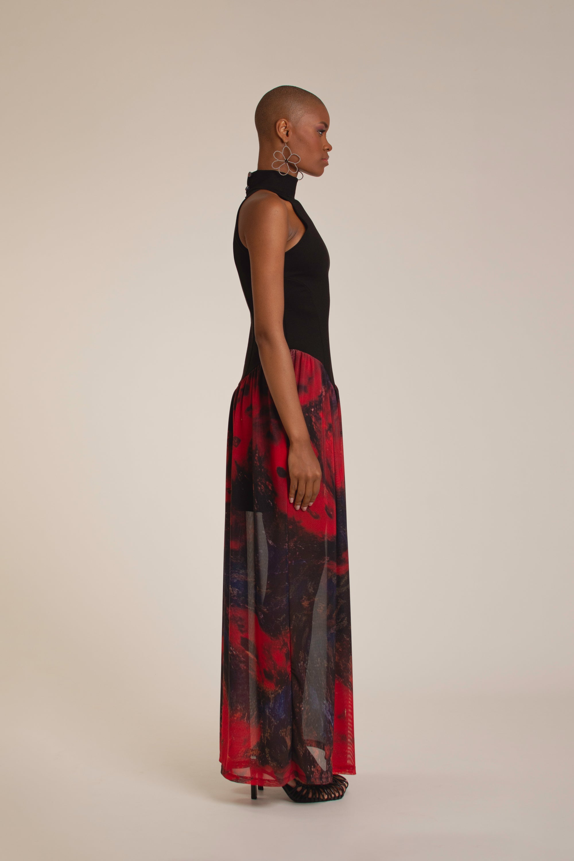 “Red Roses” Halter Sundress