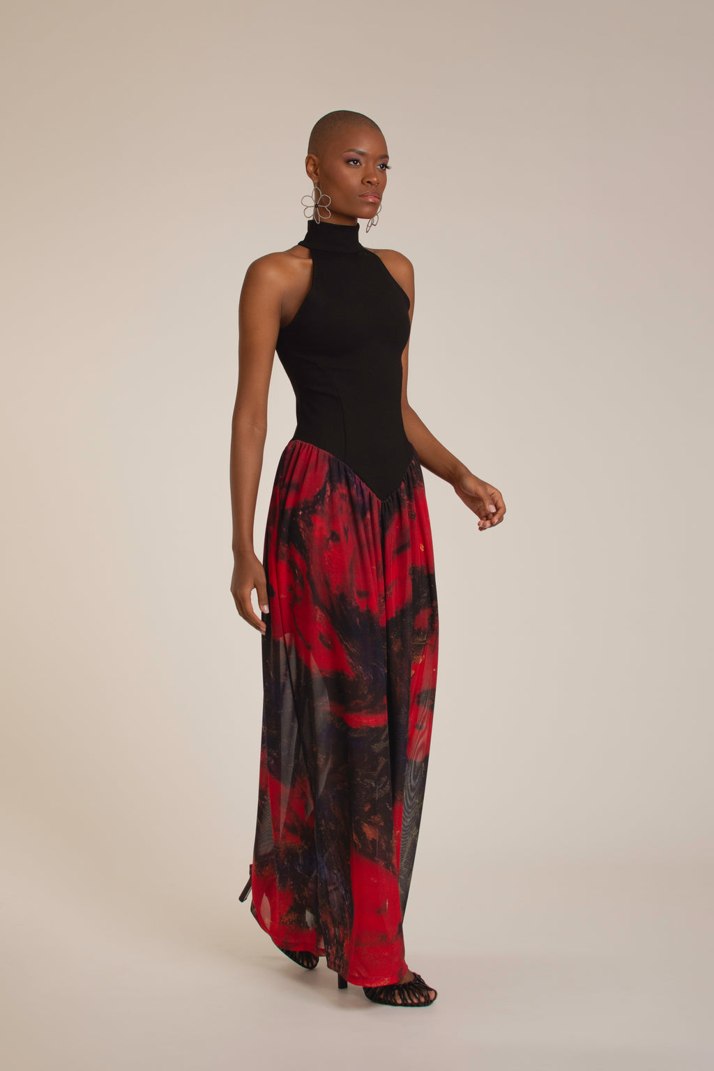 “Red Roses” Halter Sundress