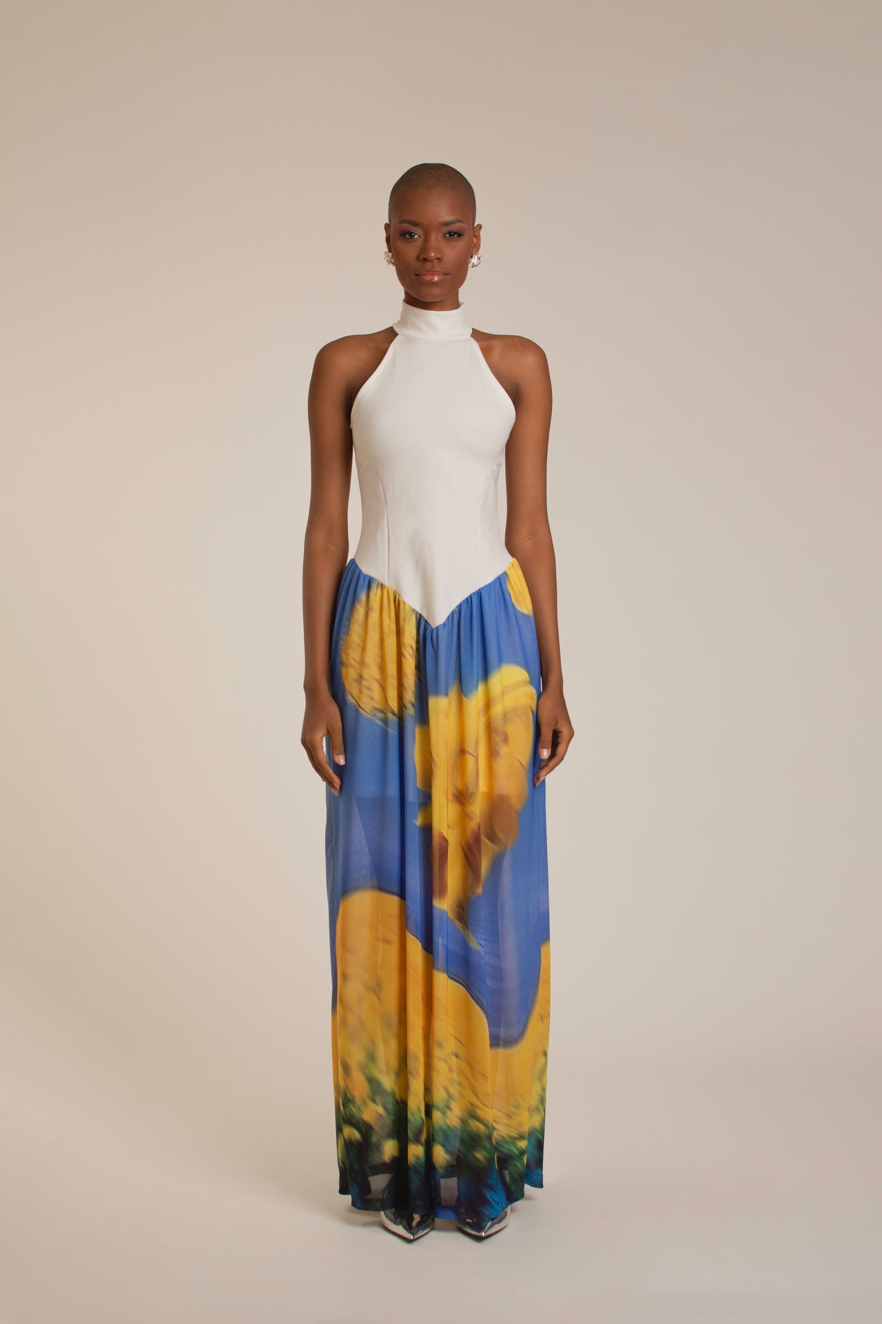 “Yellow Flowers” Halter Sundress