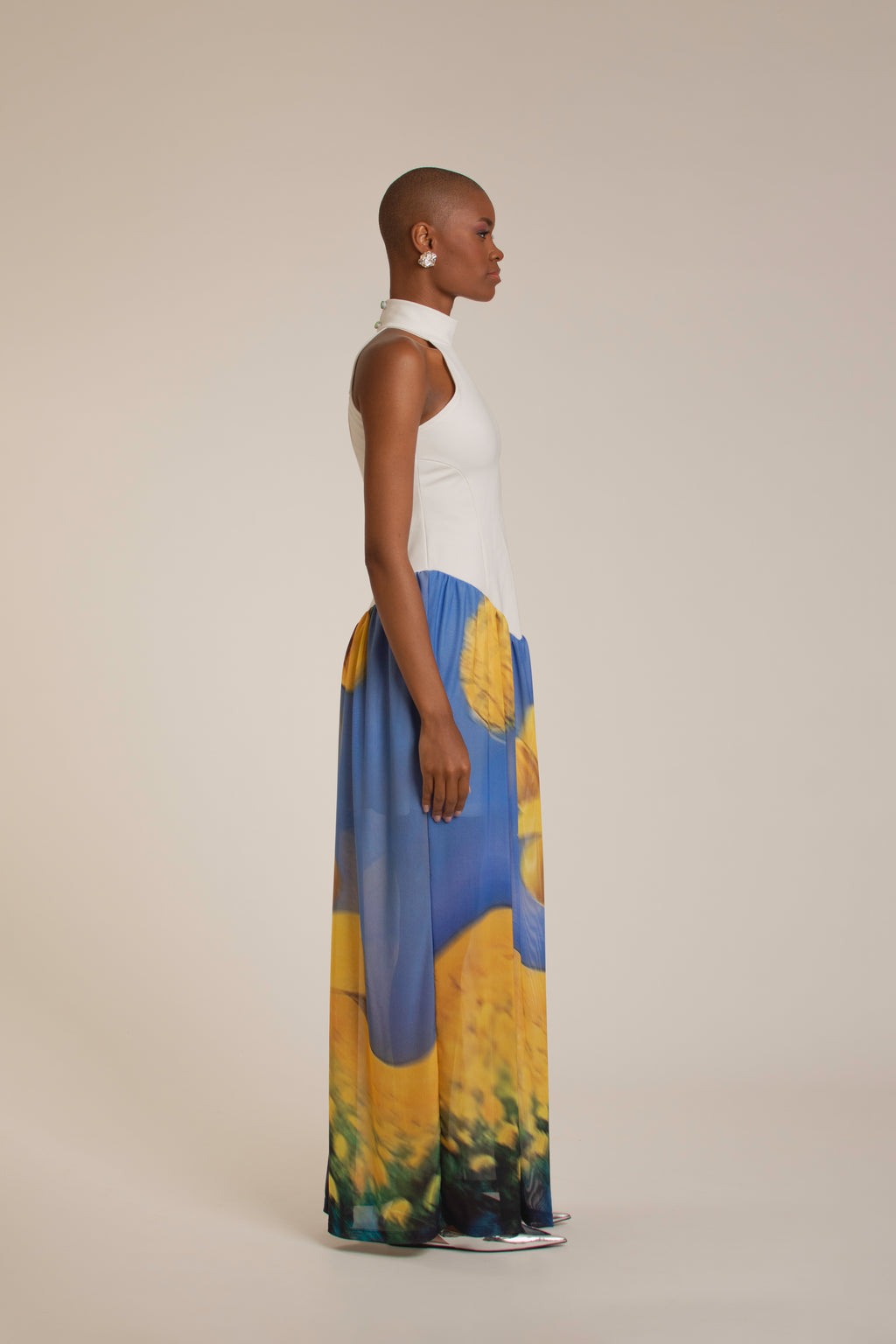 “Yellow Flowers” Halter Sundress