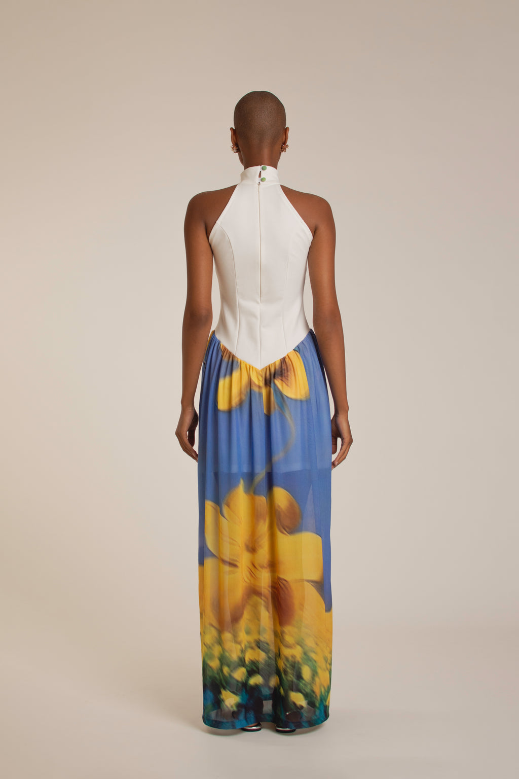 “Yellow Flowers” Halter Sundress