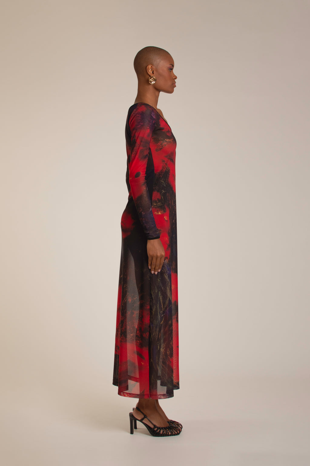 “Red Roses” Mesh Dress