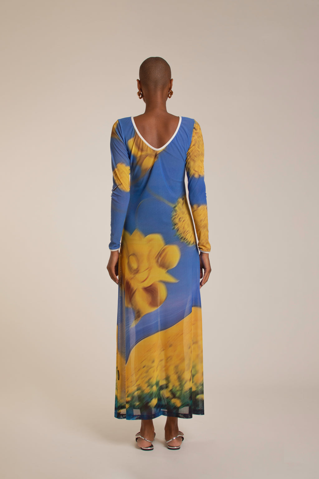 “Yellow Flowers” Mesh Dress