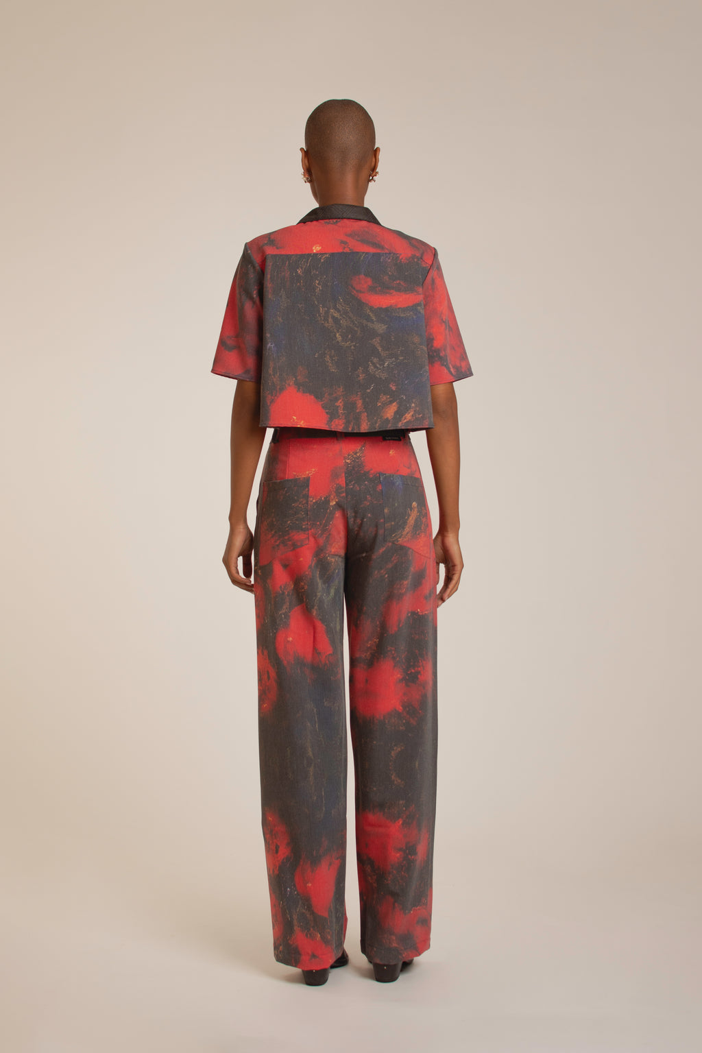 'Red Roses' Straight-Leg Pants
