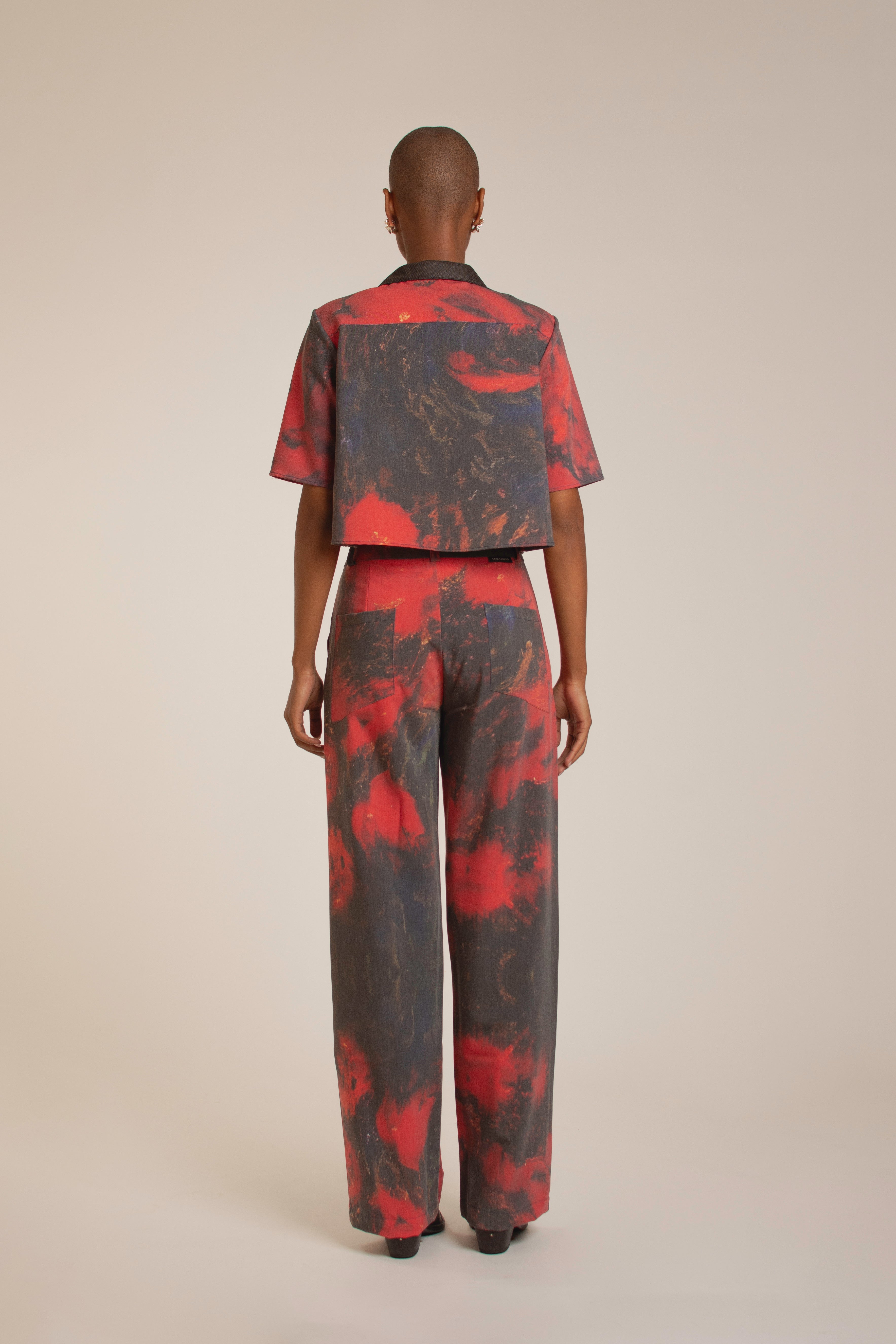 'Red Roses' Straight-Leg Pants