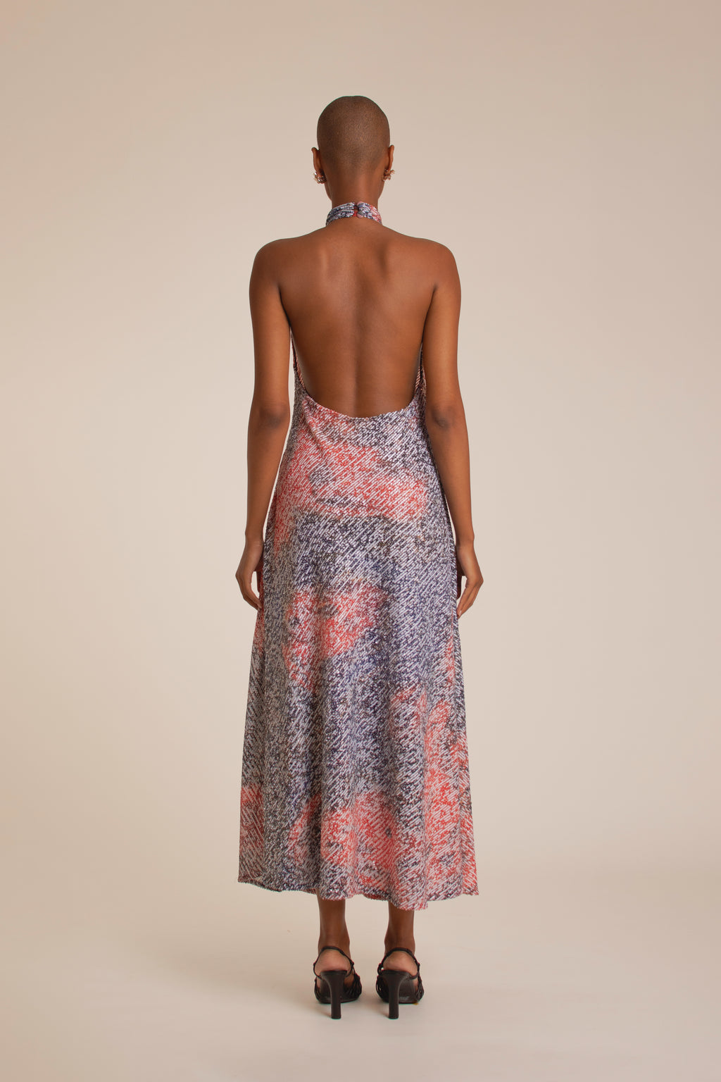 “Red Roses” Sequins Halter Dress