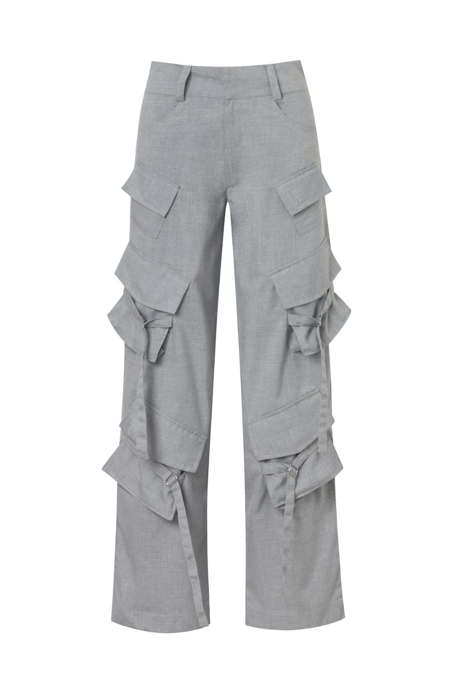 Viscose Cargo Pants - Light Gray