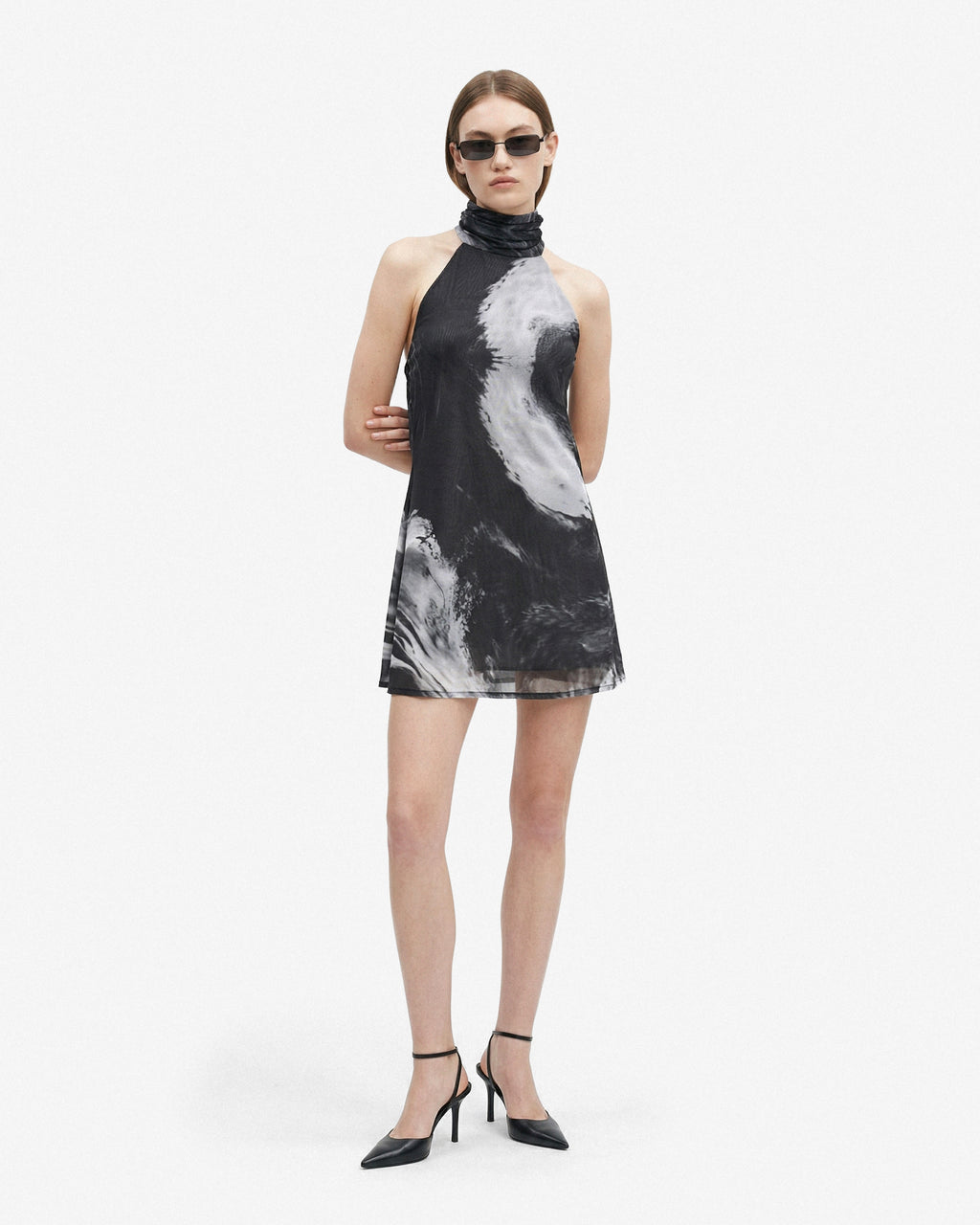 Halter Mesh Mini Dress