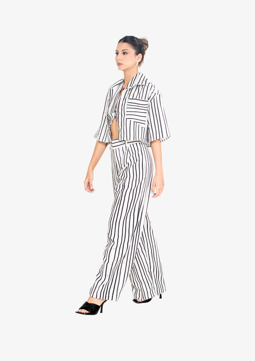 White Stripes Halter Top